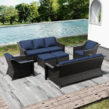 Joyside Wicker Patio Furniture Sets, 6 Pieces Upgraded Large Size Outdoor Furniture with Swivel Rocking Patio Chairs - Photo 6