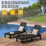 DWVO Outdoor Plastic Chaise Lounger, Poolside Lounge Chair w/5-Position Adjustable Backrest - Photo 6