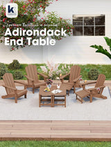 KINGYES Adirondack Outdoor Side Table, Brown - Photo 8
