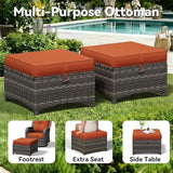 5 Piece Outdoor Wicker Patio Furniture Set, Patio Chairs Set with Thickened Olefin Cushions, High Back and Deep Seating - Photo 7