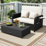 Tangkula Patio Rattan Daybed with 4-Level Adjustable Backrest - Photo 2