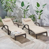 HOMREST Chaise Lounge Chairs Set of 2 for Outside - Photo 3
