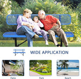 6 Ft Metal Park Bench for Outside, All-Weather Thermoplastic Coating Outdoor Bench with Backrest - Photo 6