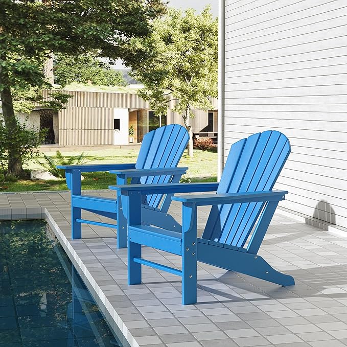WestinTrends Dylan Outdoor Adirondack Chair (Set of 2), Pacific Blue