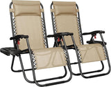 Yaheetech Zero Gravity Recliners Outdoor Adjustable Folding Reclining Lounge Chairs w/Pillows - Photo 1