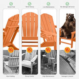 FOOWIN Folding Adirondack Chair Set of 2, HDPE Adirondack Chairs with Cup Holder - Photo 7