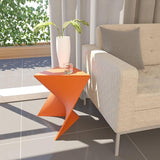 LeisureMod 15.75" Triangular Side Table, Stackable Plastic Accent End Table for Indoor & Outdoor Use - Photo 2