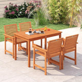 Tangkula 48 Inches Wood Outdoor Dining Table for 4-6 People, Rectangular Patio Table with Slatted Tabletop - Photo 9