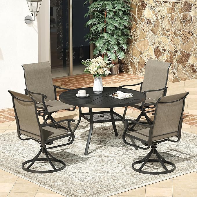 VICLLAX 40.6" Round Patio Dining Table for 4 - Photo 2