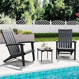 NUNU LAB Oversized Adirondack Chair, Plastic All-Weather Resistant Wooden Textured Lawn Chair, Black Outdoor Patio Chair - Photo 6