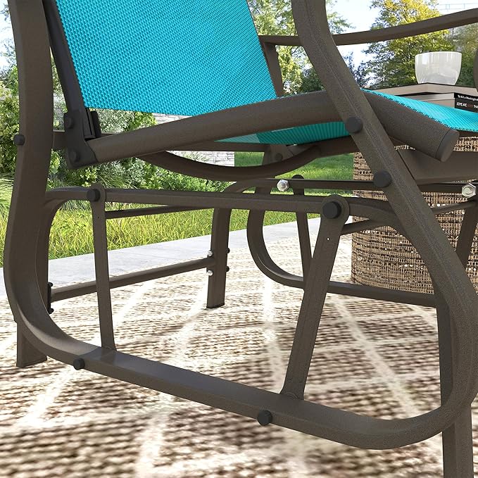 Outsunny Outdoor Glider Chair, Gliders for Outside Patio with Steel Frame and Mesh Fabric for Backyard, Garden - Photo 8