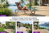 PURPLE LEAF Outdoor Chaise Lounge Chair Set of 2 Pool Lounge Chair with Champagne Aluminum Plastic Stackable Patio - Photo 8