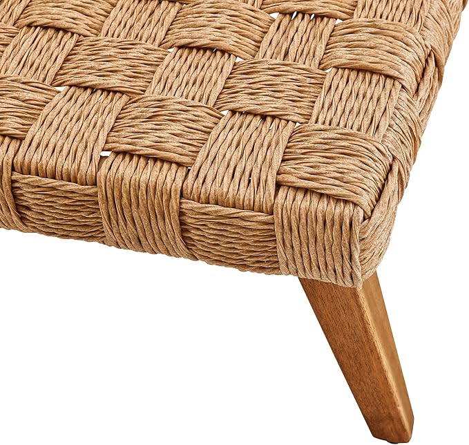 Modway Thames Wicker Rattan Outdoor Coffee Table in Natural - Low-Profile Rectangle Patio Table - Weather Resistant - Photo 9