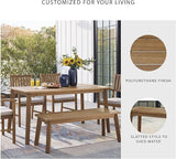 Signature Design by Ashley Janiyah Casual Outdoor Dining Bench, Light Brown - Photo 5