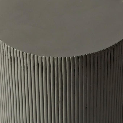 LeisureMod Modern Side Table Round Fiberstone Top Accent End Table for Home, Outdoor Patio, Living Room Sofa, Weather-Resistant, Eden Series in Grey