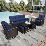 Joyside Wicker Patio Furniture Set, 7 Piece Outdoor Furniture Set with Thickened Cushions, High Back, Deep Seating - Photo 1