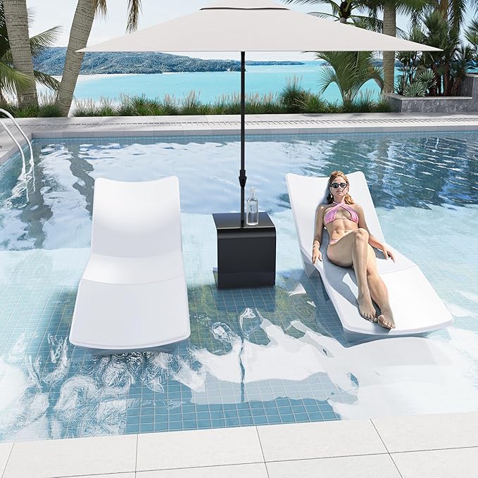 in Pool Lounge Chairs, Pool Lounge Chairs, Use in Pools with Shelves Up to 9 Inches Deep, Weather-Resistant Design - Photo 2