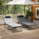 Outsunny Chaise Lounge Chair Outdoor Set of 2, 5-Position Adjustable Outdoor Pool Lounge Chairs - Photo 8