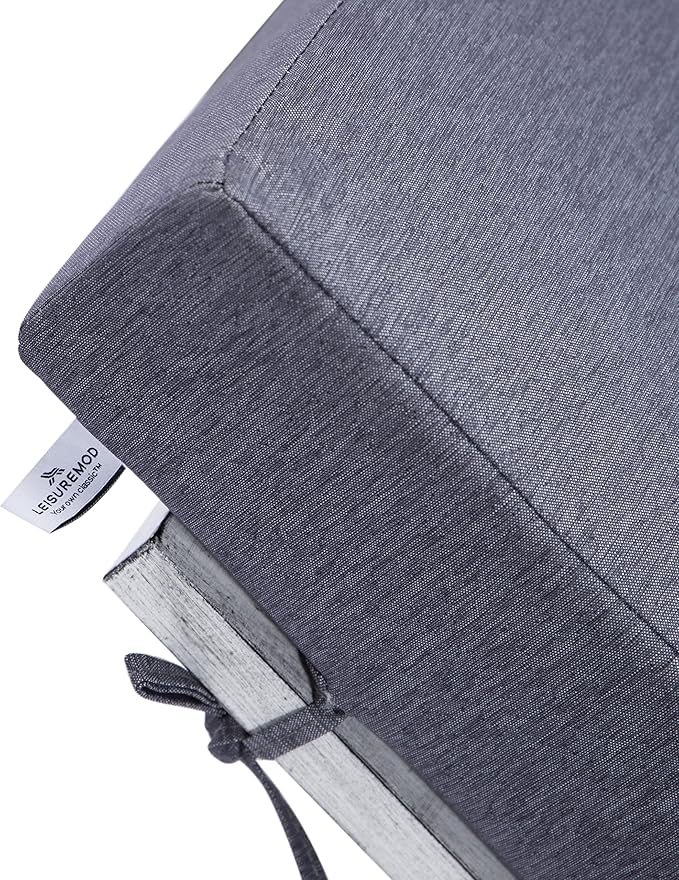 LeisureMod Modern Weathered Grey Aluminum Chaise Lounge Chair – Outdoor Patio Lounge with Cushions, Blue