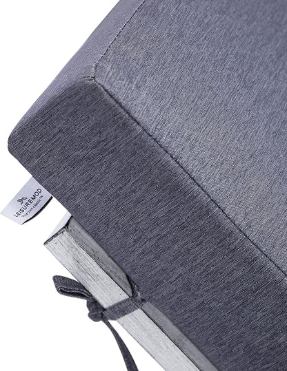 LeisureMod Modern Weathered Grey Aluminum Chaise Lounge Chair – Outdoor Patio Lounge with Cushions, Blue