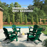 Folding Adirondack Chair, HDPE All-Weather Outdoor Chair with Cup Holder, Wooden Textured, Fire Pit Chair - Photo 2