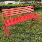 Outdoor Bench for Patio Metal Garden Bench with Armrests Weatherproof Durable Powder Coated Steel Frame Garden or - Photo 1