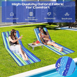 Tangkula 3-Piece Beach Chairs Set for Adults, Lightweight Lawn Lounge Chairs with 5 Adjustable Recline Positions - Photo 4