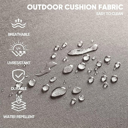 Swivel Patio Chairs sofa Set of 5 with 6" Thick Cushion - Wicker Outdoor Swivel Rocker Patio Chair ,Sofa/Glass coffee table, High Back Comfortable Outdoor Glider Chairs - Brown Wicker Grey Cushions