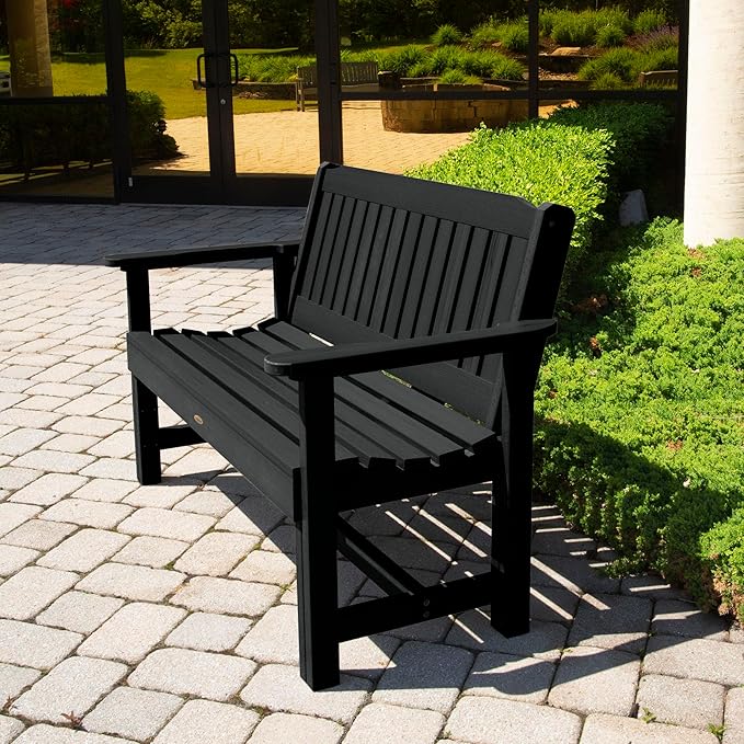 Sequoia Professional CM-BENSQ42-BKE Commercial Grade Exeter 4 Foot Garden Bench, Black - Photo 2