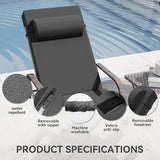 3 Pieces Patio Chaise Lounge Set Outdoor PE Rattan Armrest Lounge Chair Adjustable Backrest Reclining Chair with - Photo 6