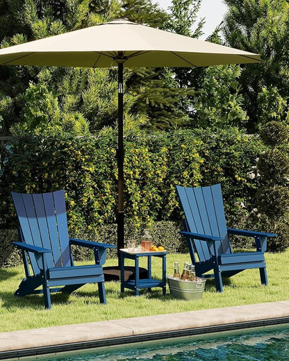 GREENVINES Folding-Adirondack-Chairs-Set-of-6 | HDPE Plastic | Arch Series | Fire Pit Chair | All Weather | for Outdoor Patio Deck Backyard Poolside | Blue