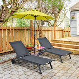 Giantex Patio Chaise Lounges Aluminum Recliner W/Adjustable 6 Backrest Positions and Wheels for Patio Beach Poolside - Photo 2