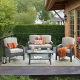 HOOOWOOO Patio Furniture Set, 4 Pieces Outdoor Conversation Set - Photo 1