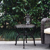 Mandolin Outdoor Patio, Rust -Resistant Cast Aluminum Side Table - Photo 2
