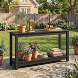 Outdoor Console Table, 48" Weather Resistant HIPS Patio Side Table, 440LBS Weight Capacity - Photo 2