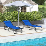 Outsunny Folding Chaise Lounge Chair Set of 2, Patio Sun Tanning Chair - Photo 7