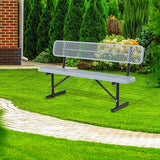 4/6/8 Feet Park Bench for Outside Heavy Duty Metal, Garden Benches Outdoor Bench with Backrest & Portable Frame - Photo 6
