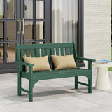 Costaelm Garden Bench, Farmhouse Park Front Porch for Entryway Bench Outdoor Seating Low Bench Patio Bench - Photo 8