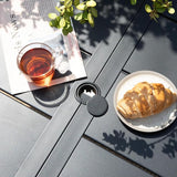 NUU GARDEN Outdoor 37” Dining Table, Square Metal Dining Table with Umbrella Hole - Photo 2