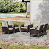 Joyside Wicker Patio Chairs, 6 Piece Rattan Outdoor Furniture with Thickened Cushions, High Back, Deep Seating - Photo 6