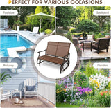 Giantex Outdoor Glider Bench Chair - Extra-Large 2 Person Loveseat with Breathable Fabric, Steel Frame - Photo 9