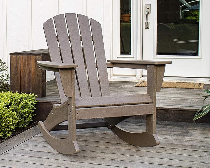 POLYWOOD® Nautical Adirondack Rocking Chair in Pacific Blue
