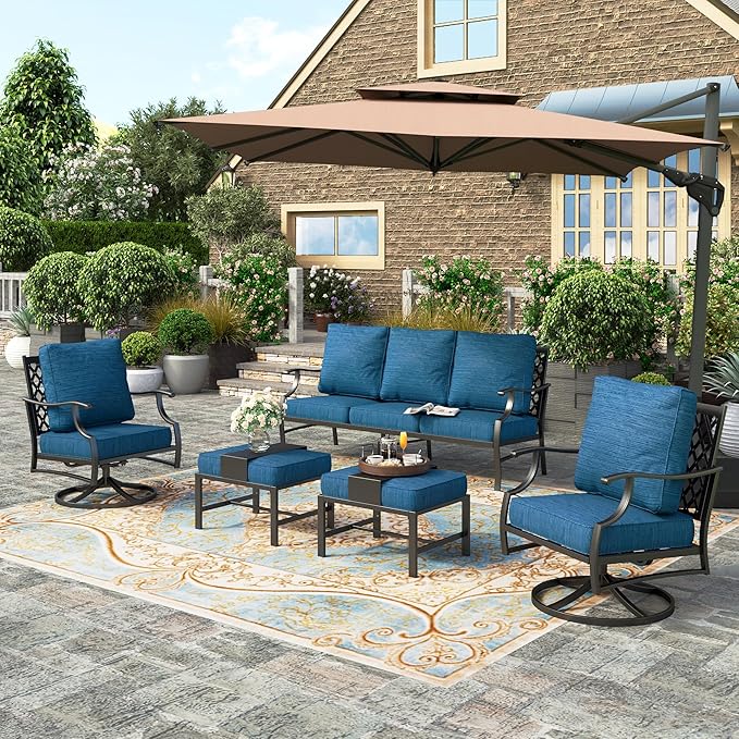 HERA'S HOUSE Patio Furniture Sofa, All-Weather Outdoor 3 Seats Couch - Photo 2