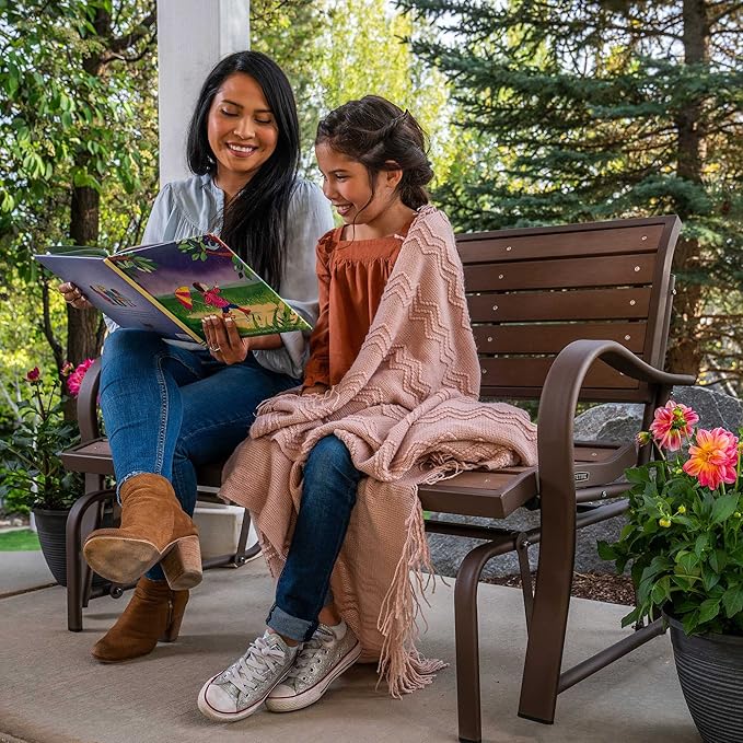 LIFETIME 60290 Wood Alternative Glider Bench, Mocha Brown