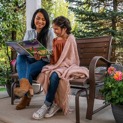 LIFETIME 60290 Wood Alternative Glider Bench, Mocha Brown