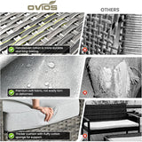 ovios Patio Furniture Set, 7 Pieces Outdoor Wicker Sofa Couch with Swivel Rocking Chairs Glass Table Comfy Cushions - Photo 7