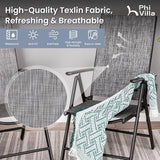 PHI VILLA Outdoor Patio Folding Chairs Set of 6, Portable Patio Dining Chairs with Adjustable Backrest for Outside - Photo 5