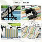 Outsunny 2 Piece Folding Chaise Lounge with 5-Level Reclining Back, Tanning Chair with Face Hole - Photo 5