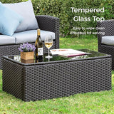 SUNVIVI OUTDOOR Outdoor Patio Couch with Coffee Table, All Weather PE Wicker Rattan Patio Sofa with Upgraded Cushions - Photo 5