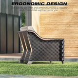 Joyside Wicker Patio Chairs Set of 2, Outdoor Rattan Furniture with Wide Armrest and Thick Cushions - Photo 5